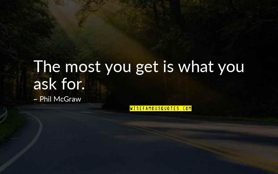 You Get What You Ask For Quotes By Phil McGraw: The most you get is what you ask