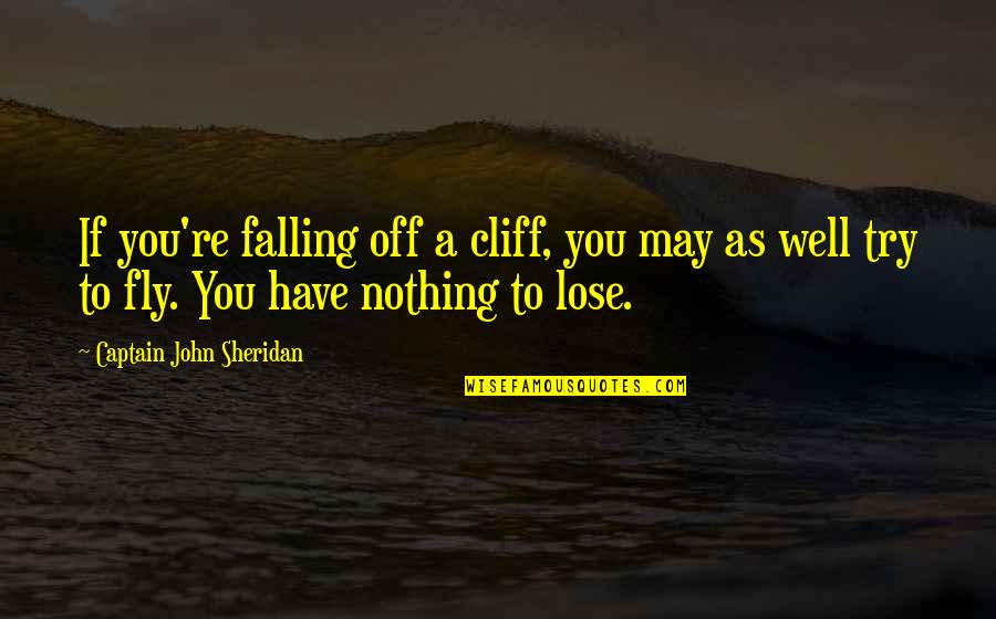 You Have Nothing To Lose Quotes By Captain John Sheridan: If you're falling off a cliff, you may