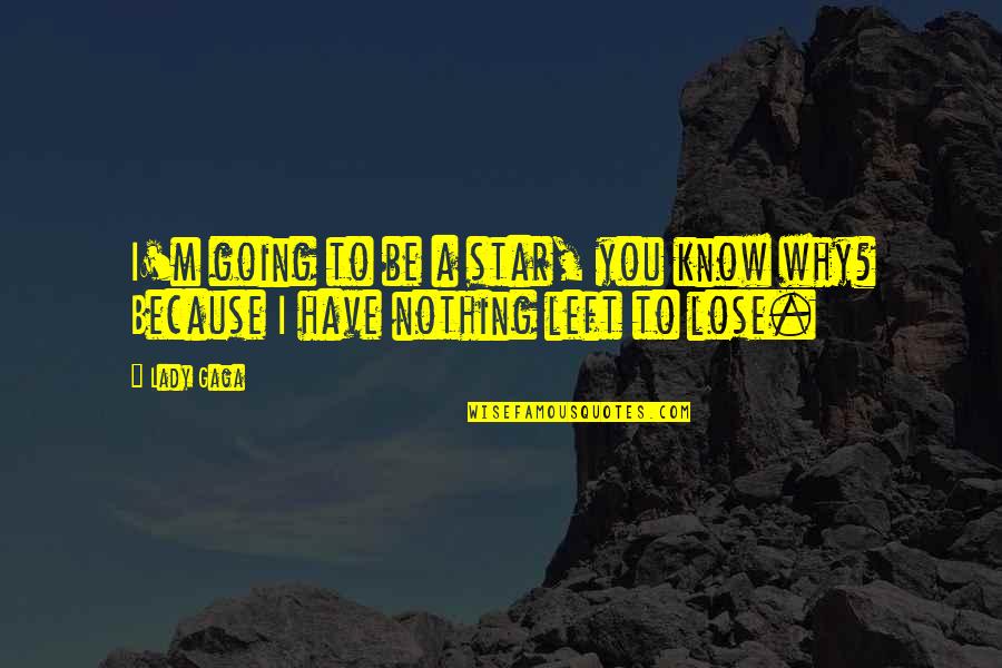 You Have Nothing To Lose Quotes By Lady Gaga: I'm going to be a star, you know