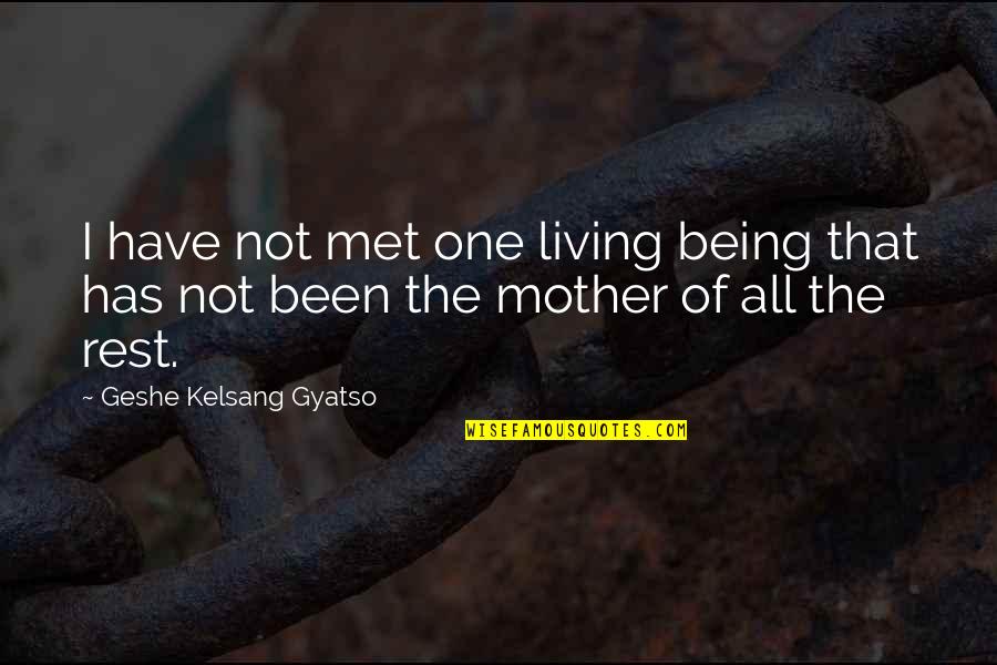 You Have One Mother Quotes By Geshe Kelsang Gyatso: I have not met one living being that