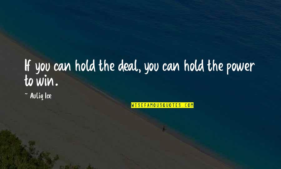 You Hold The Power Quotes By Auliq Ice: If you can hold the deal, you can