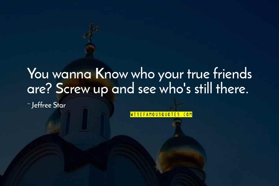 You Know Your True Friends Quotes By Jeffree Star: You wanna Know who your true friends are?