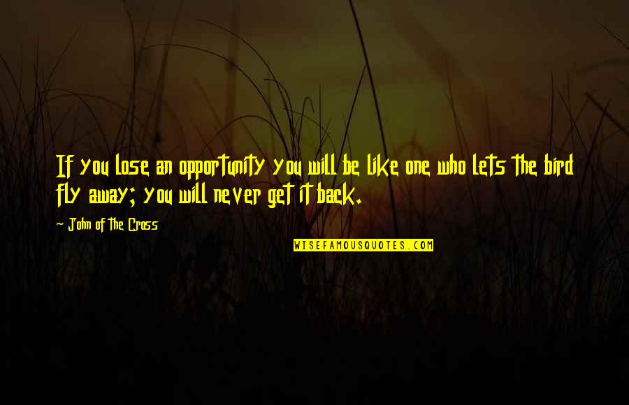 You Lose Quotes By John Of The Cross: If you lose an opportunity you will be