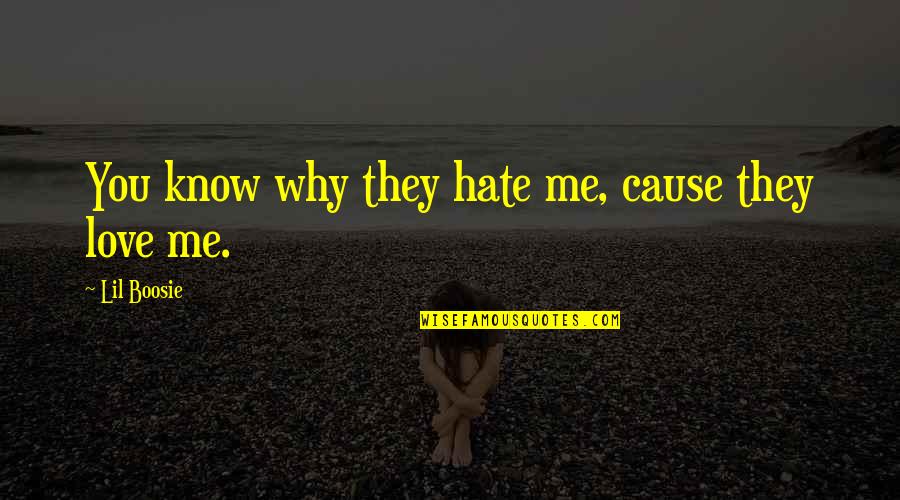 You Love Me Or Hate Me Quotes By Lil Boosie: You know why they hate me, cause they