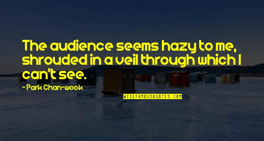 You See Through Me Quotes By Park Chan-wook: The audience seems hazy to me, shrouded in