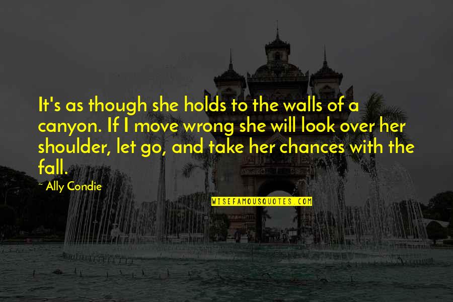 You Will Move On Quotes By Ally Condie: It's as though she holds to the walls