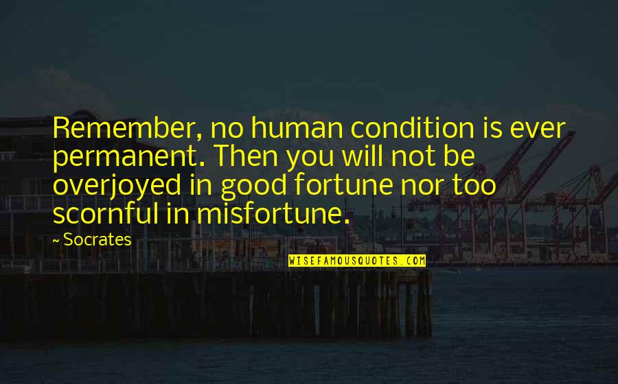 You Will Remember Quotes By Socrates: Remember, no human condition is ever permanent. Then