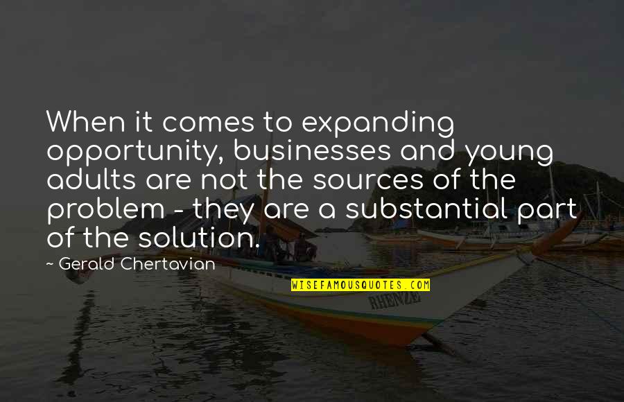 Young Adults Quotes By Gerald Chertavian: When it comes to expanding opportunity, businesses and