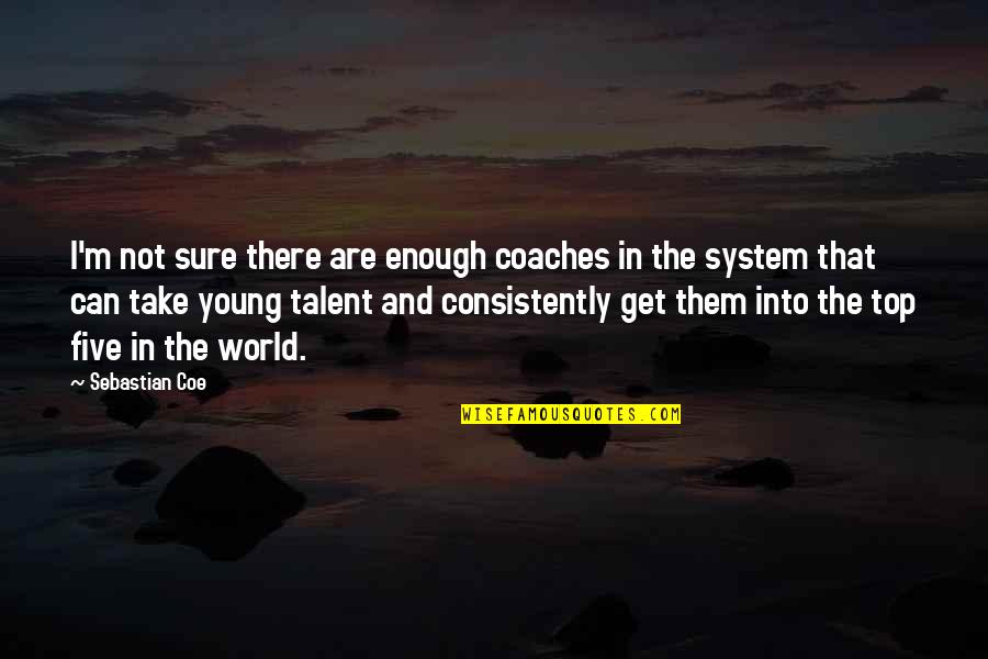 Young On Top Quotes By Sebastian Coe: I'm not sure there are enough coaches in