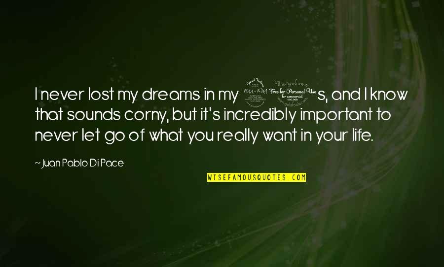 Your 20s Quotes By Juan Pablo Di Pace: I never lost my dreams in my 20s,