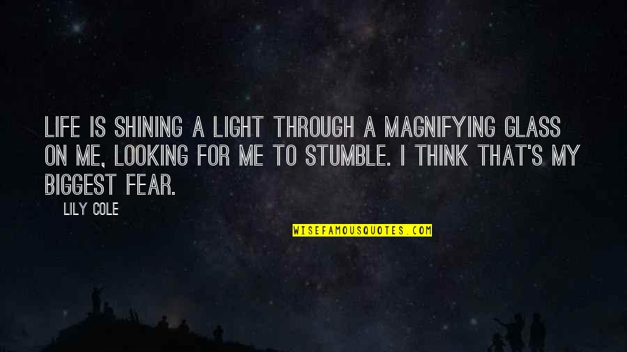 Your Biggest Fear Quotes By Lily Cole: Life is shining a light through a magnifying