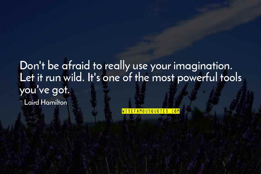 Your Imagination Run Wild Quotes By Laird Hamilton: Don't be afraid to really use your imagination.