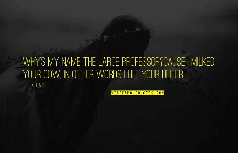 Your Name In Quotes By Extra P: Why's my name the Large Professor?Cause I milked