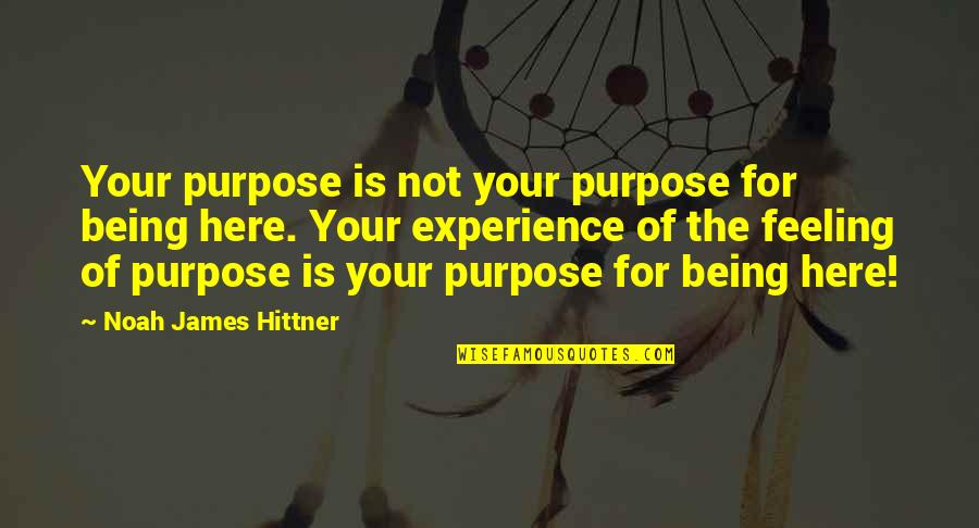 Your Not Here Quotes By Noah James Hittner: Your purpose is not your purpose for being