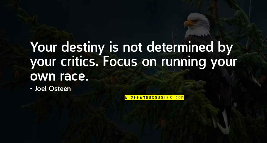 Your On Your Own Quotes By Joel Osteen: Your destiny is not determined by your critics.