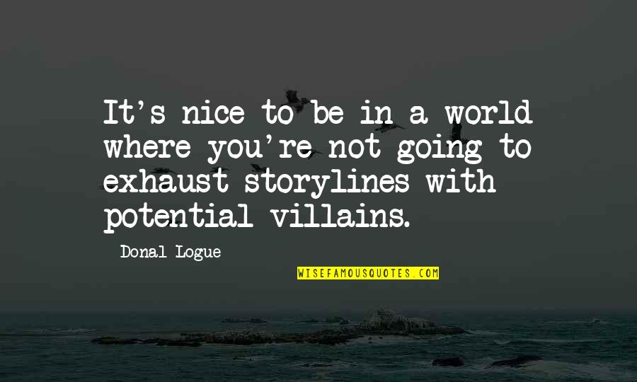 You're Not Nice Quotes By Donal Logue: It's nice to be in a world where