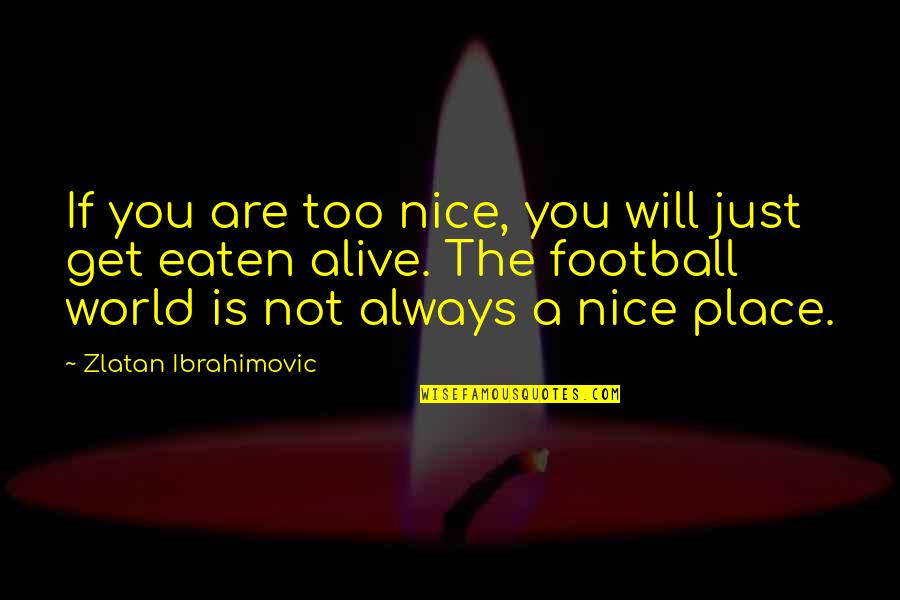 You're Not Nice Quotes By Zlatan Ibrahimovic: If you are too nice, you will just