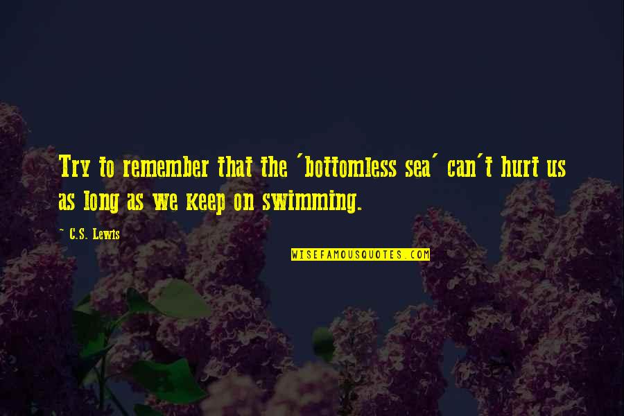 Zakharina Quotes By C.S. Lewis: Try to remember that the 'bottomless sea' can't
