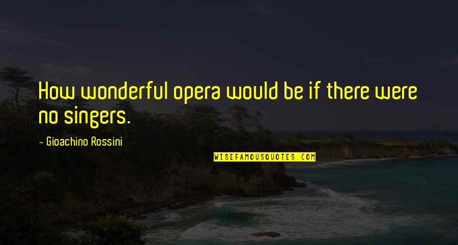 Zambidis Vs Parr Quotes By Gioachino Rossini: How wonderful opera would be if there were