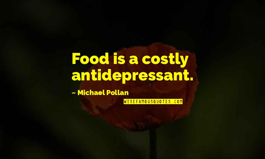 Zarealestate Quotes By Michael Pollan: Food is a costly antidepressant.