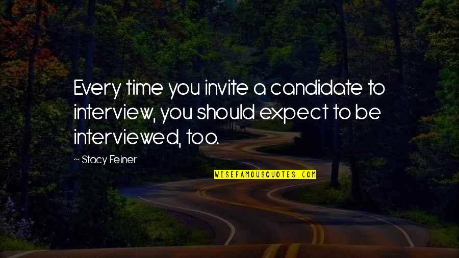 Zefinka Quotes By Stacy Feiner: Every time you invite a candidate to interview,