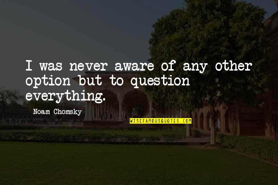 Zelka Tursija Quotes By Noam Chomsky: I was never aware of any other option