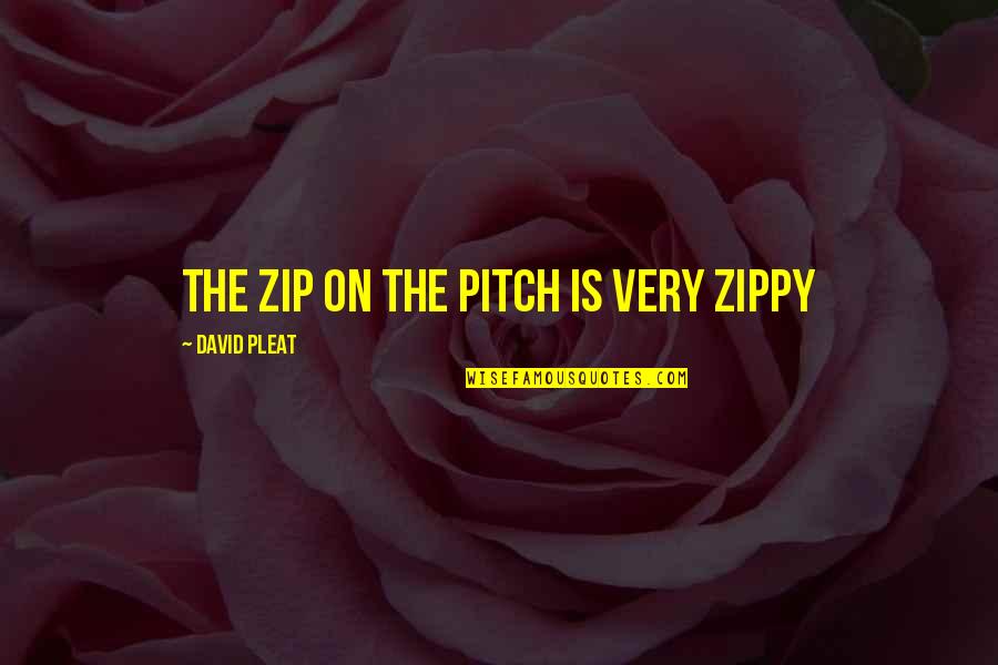 Zip Quotes By David Pleat: The zip on the pitch is very zippy