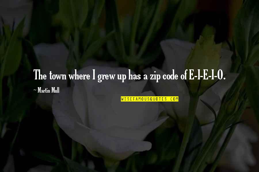 Zip Quotes By Martin Mull: The town where I grew up has a