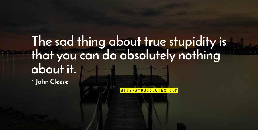 Zomervakantie Quotes By John Cleese: The sad thing about true stupidity is that