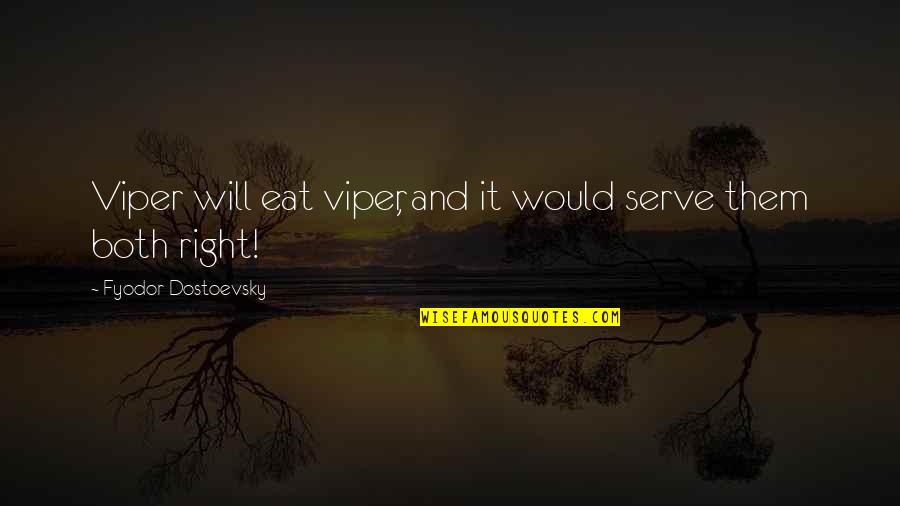 Zoosk Quotes By Fyodor Dostoevsky: Viper will eat viper, and it would serve