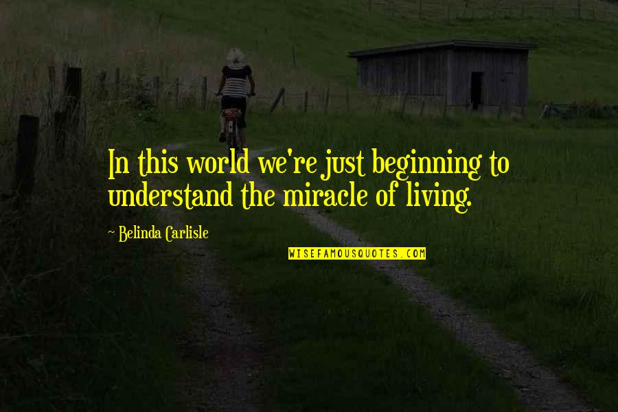 Zwemmen Mol Quotes By Belinda Carlisle: In this world we're just beginning to understand