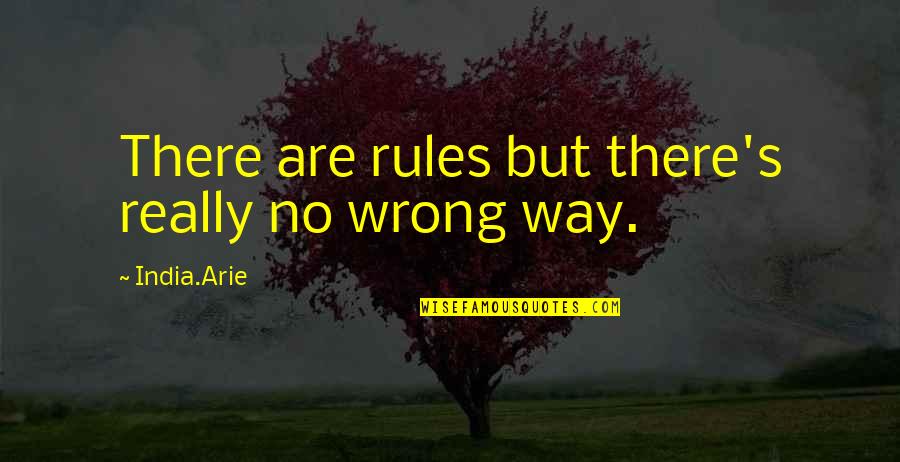 Zwinglis Sixty Seven Quotes By India.Arie: There are rules but there's really no wrong