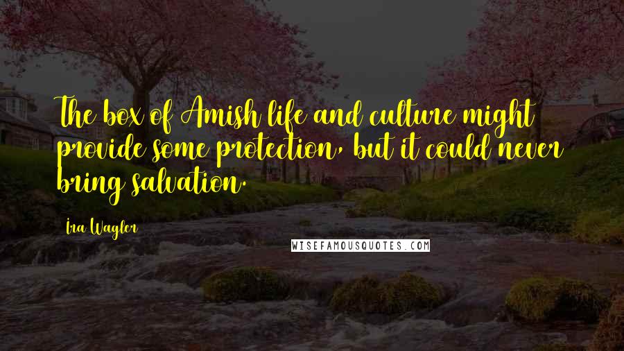 Ira Wagler Quotes: The box of Amish life and culture might provide some protection, but it could never bring salvation.