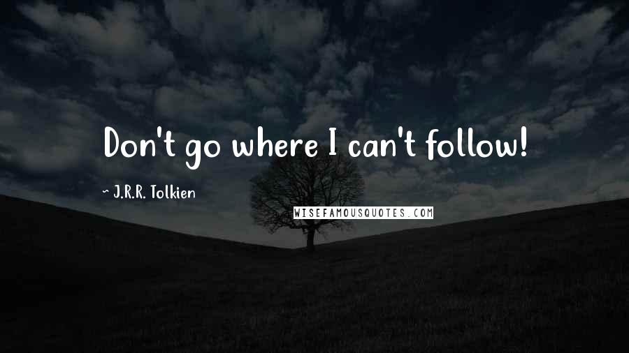 J.R.R. Tolkien Quotes: Don't go where I can't follow!