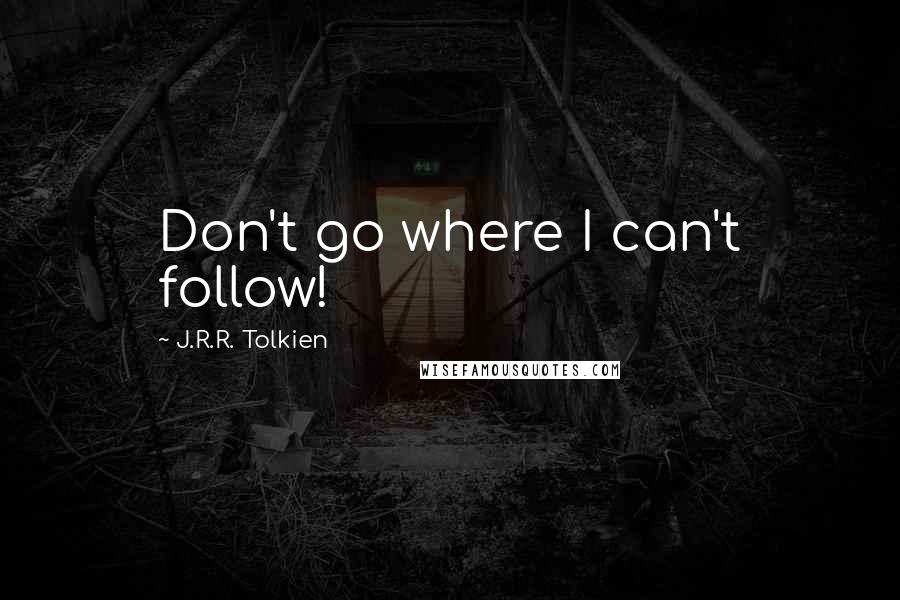 J.R.R. Tolkien Quotes: Don't go where I can't follow!