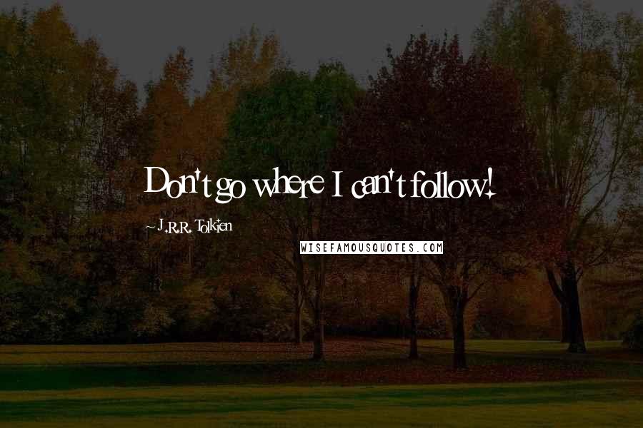 J.R.R. Tolkien Quotes: Don't go where I can't follow!