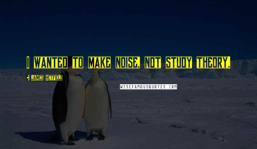 James Hetfield Quotes: I wanted to make noise, not study theory.