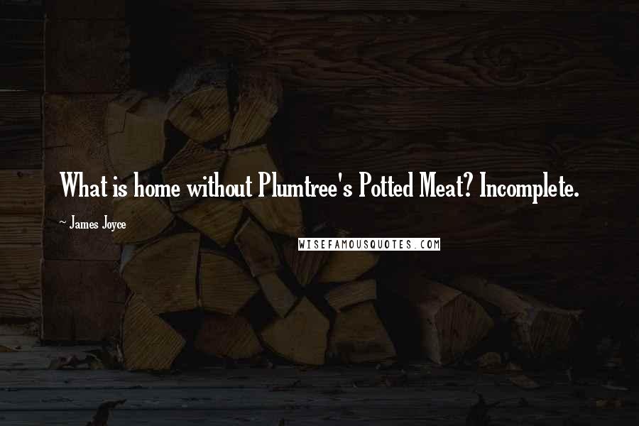 James Joyce Quotes: What is home without Plumtree's Potted Meat? Incomplete.