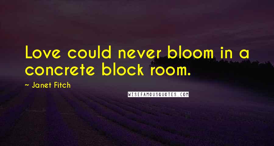 Janet Fitch Quotes: Love could never bloom in a concrete block room.