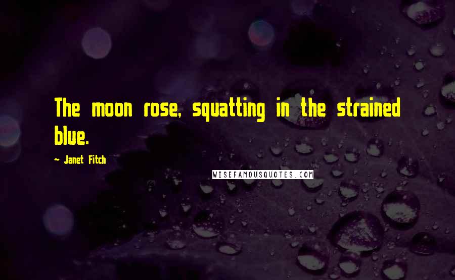 Janet Fitch Quotes: The moon rose, squatting in the strained blue.