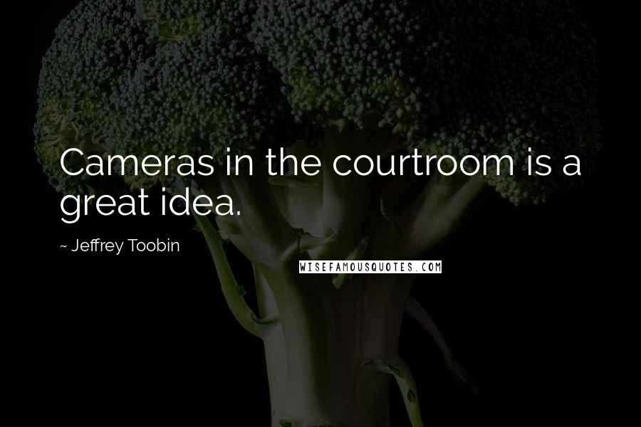 Jeffrey Toobin Quotes: Cameras in the courtroom is a great idea.