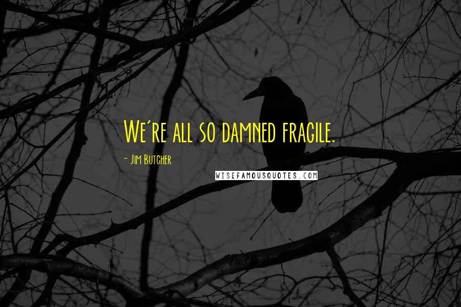 Jim Butcher Quotes: We're all so damned fragile.