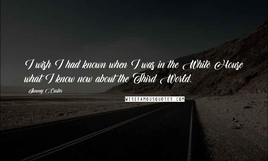 Jimmy Carter Quotes: I wish I had known when I was in the White House what I know now about the Third World.