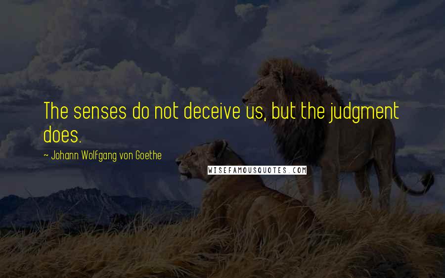 Johann Wolfgang Von Goethe Quotes: The senses do not deceive us, but the judgment does.