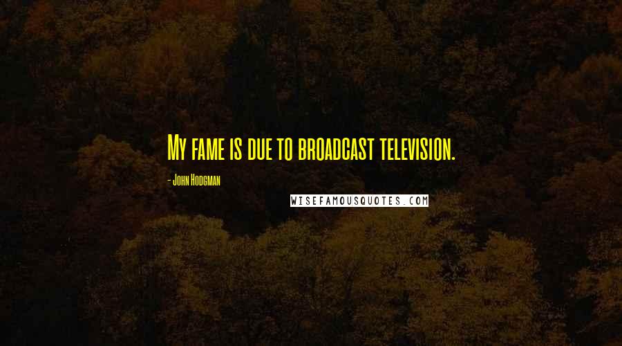 John Hodgman Quotes: My fame is due to broadcast television.