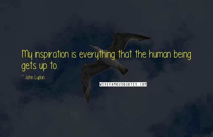 John Lydon Quotes: My inspiration is everything that the human being gets up to.