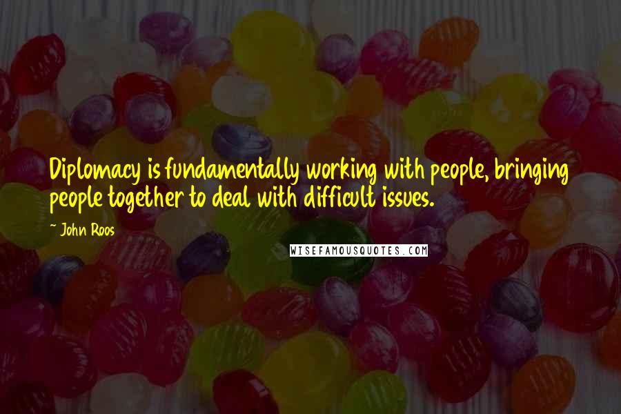 John Roos Quotes: Diplomacy is fundamentally working with people, bringing people together to deal with difficult issues.