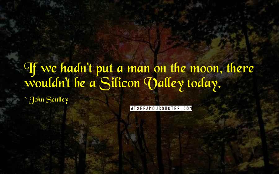 John Sculley Quotes: If we hadn't put a man on the moon, there wouldn't be a Silicon Valley today.