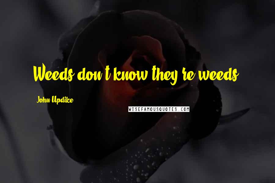 John Updike Quotes: Weeds don't know they're weeds.