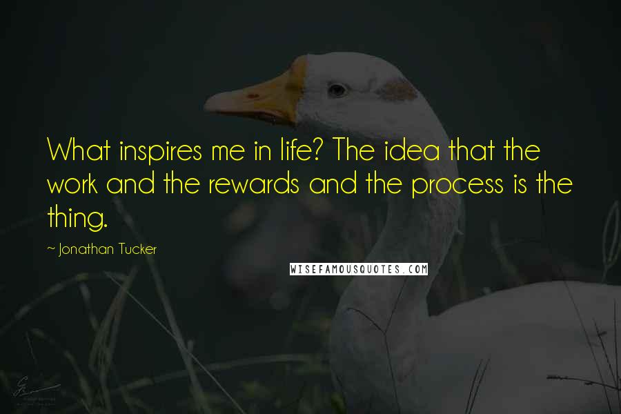 Jonathan Tucker Quotes: What inspires me in life? The idea that the work and the rewards and the process is the thing.